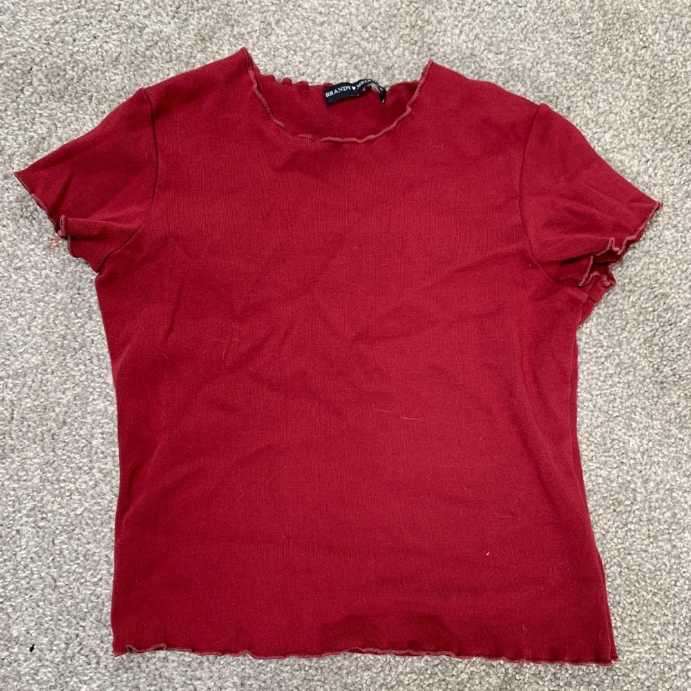 Brandy Melville crop top with ruffle lining